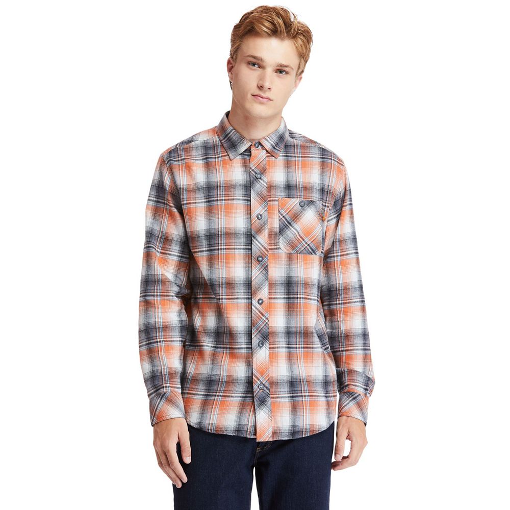 Camisa Timberland Hombre Pro® Woodfort Midweight Flannel Work Naranjas - Chile PWG-201695